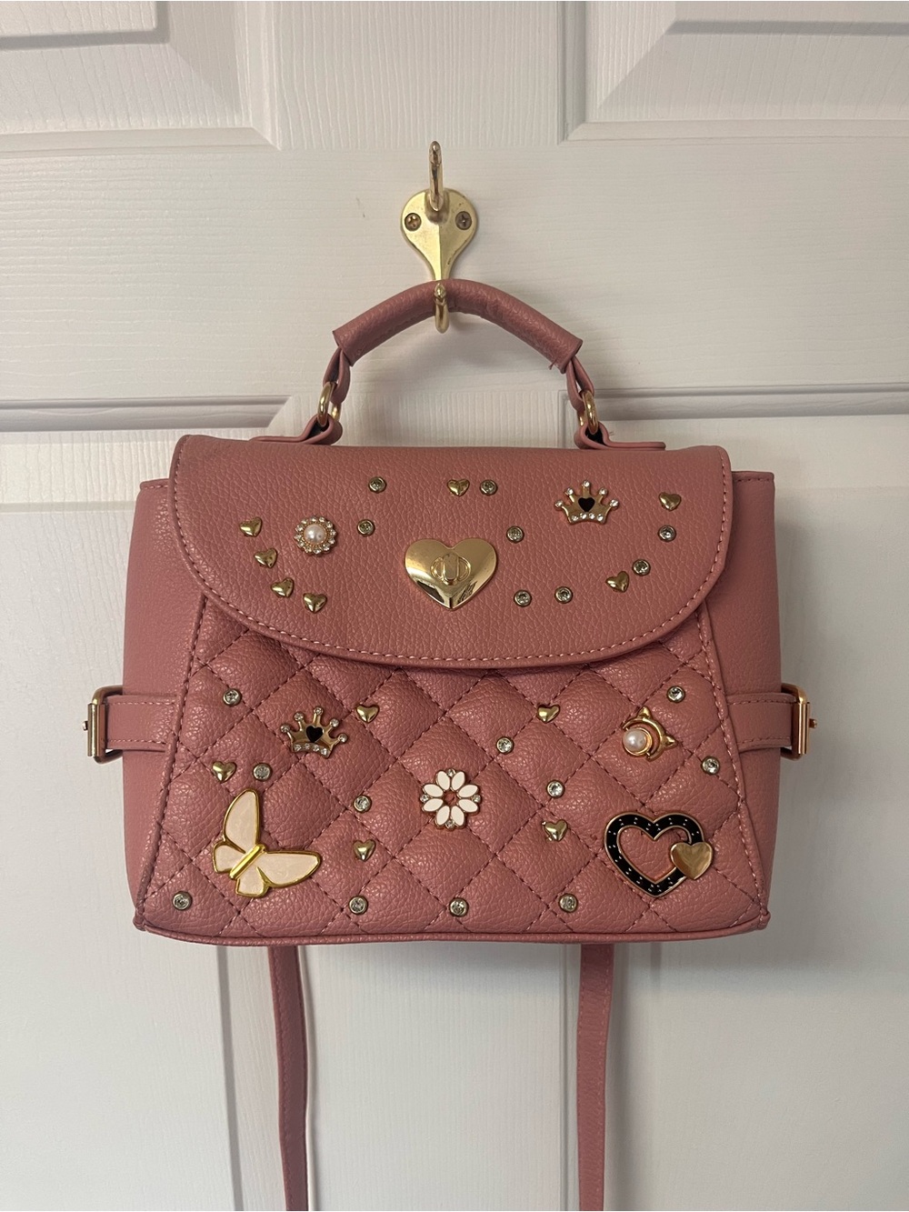 Under One Sky Rose Pink Quilted Mini Top-Handle or Backpack